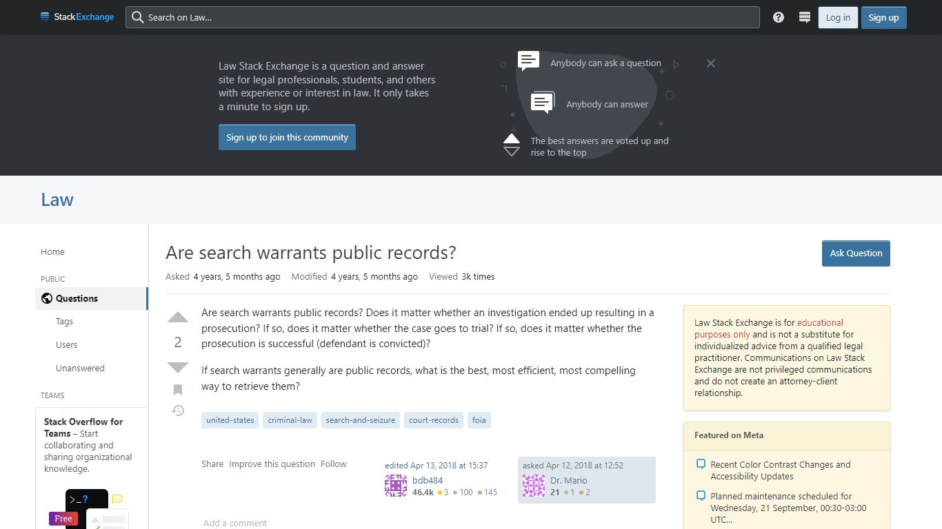 Are search warrants public records? - Law Stack Exchange